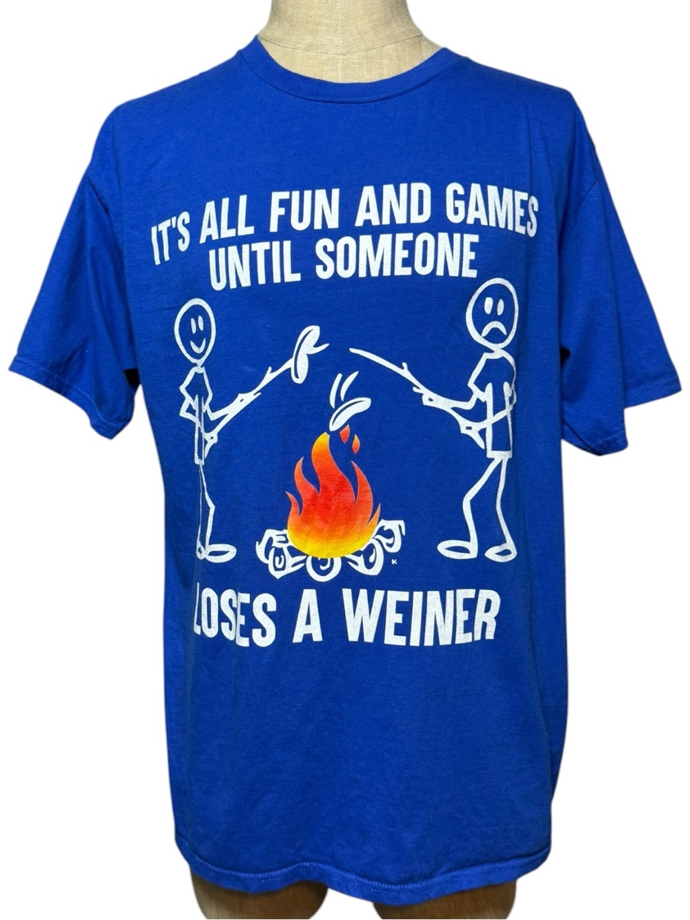 Port & Company Funny Campfire Weiner Graphic Tee Men’s L